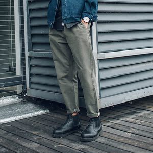 复古松紧腰全棉休闲裤