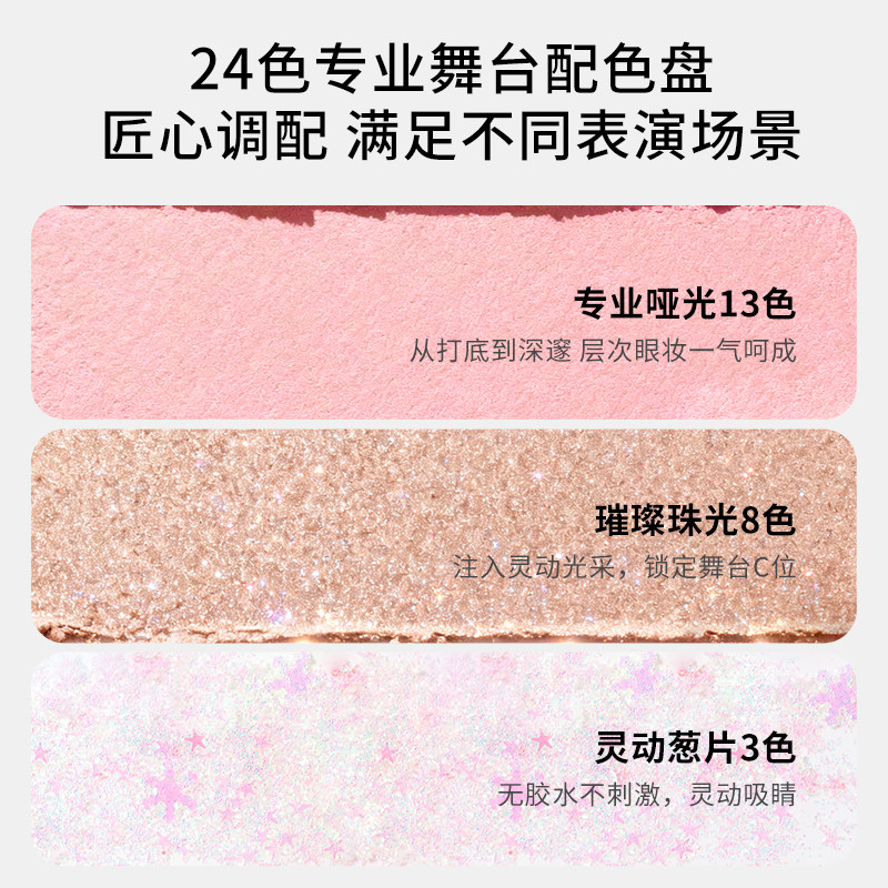 德国嫩芙儿童24色眼影盘舞台妆闪粉亮片腮红一体表演比赛安全彩妆,淘宝优惠券,粉丝福利购,淘宝优惠卷