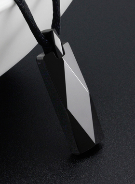 钨金吊坠男士原色个性项链配饰黑