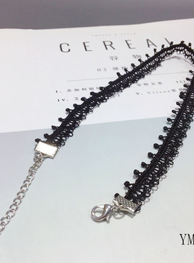 choker项圈绿色蕾丝短款脖子饰品