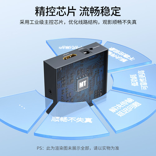 迈拓维矩 MT-SP102M HDMI分配器一分二1进2出1分2高清4k二进一出分线器一拖二电脑机顶盒电视显示器同步显示 - 图2