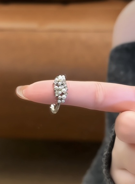 珍珠满天星戒指爆闪温柔气质指环