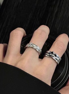 暗黑星芒戒指女ins小众设计感