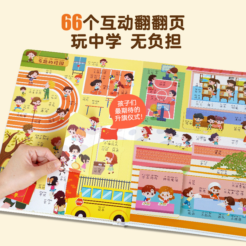 学前识字翻翻大书 认字真好玩注音点读版3-6岁幼儿园学前宝宝识字看图学汉字启蒙象形卡片识字大王3d立体书早教绘本幼小衔接书籍