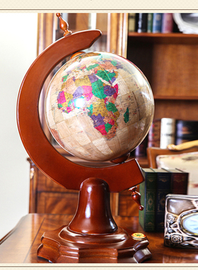 博通63cm教学实木开业礼品地球仪