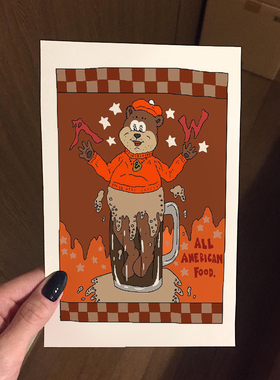 新年贺卡2026趣味插画明信片