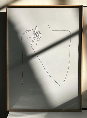 好画丨法国艺术家极简线条 北欧极简风  具象女人躯体 纤细画风