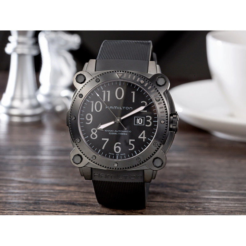 汉米尔顿Hamilton-H78585333卡其海军深潜自动机械男表信条同款