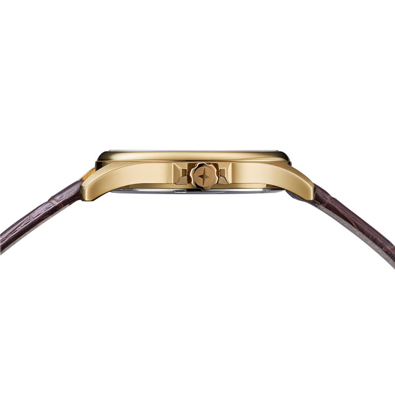 瑞士手表迪沃斯DAVOSA 金色防水腕表 16246715 男士皮带石英手表