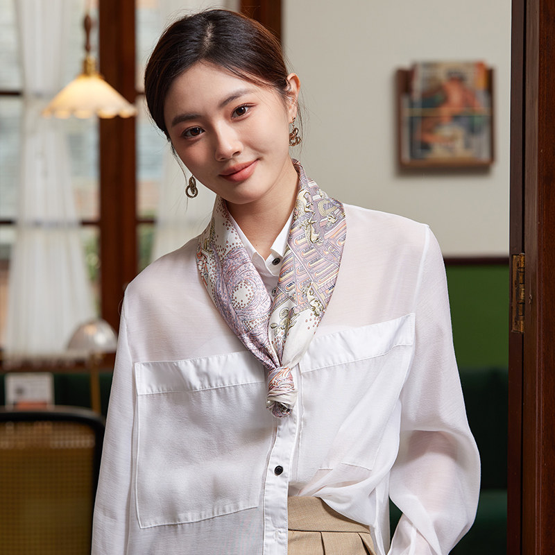 上海故事女斜纹绸双面带礼盒丝巾 上海故事旗舰围巾/丝巾/披肩