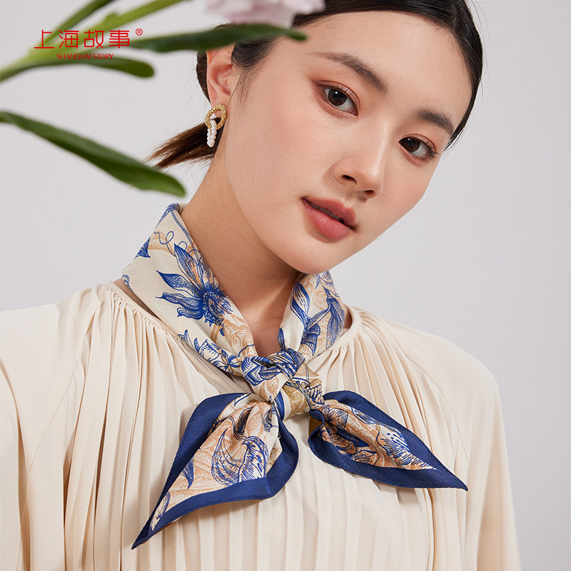 上海故事2023春季新款桑蚕双面丝巾 上海故事旗舰围巾/丝巾/披肩