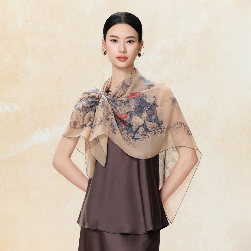 上海故事2025新款丝巾妈妈款薯莨纱民族风丝巾薄款披肩送长辈礼盒,淘宝优惠券,粉丝福利购,淘宝优惠卷