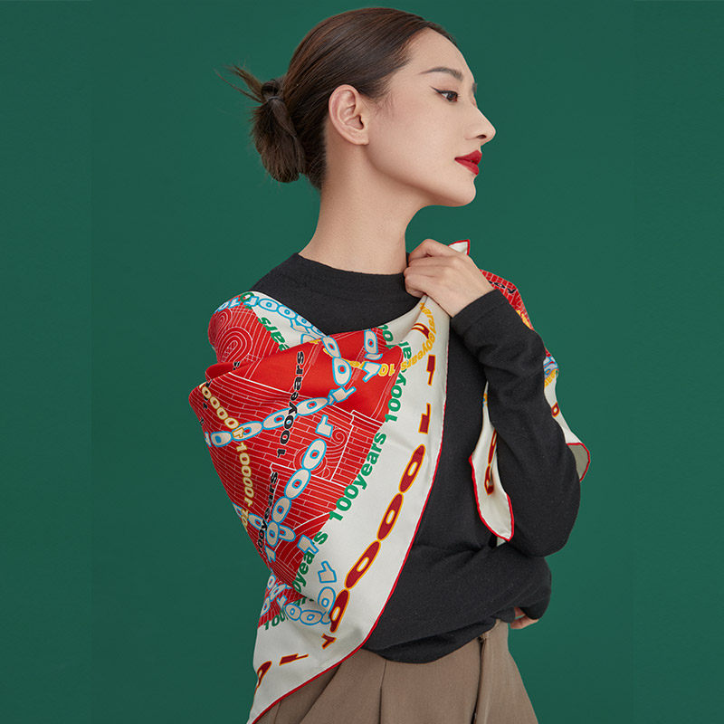 上海故事丝巾女真丝桑蚕丝印花方巾披肩女送长辈妈妈礼物礼盒装,淘宝优惠券,粉丝福利购,淘宝优惠卷