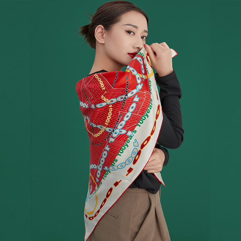 上海故事丝巾女真丝桑蚕丝印花方巾披肩女送长辈妈妈礼物礼盒装,淘宝优惠券,粉丝福利购,淘宝优惠卷