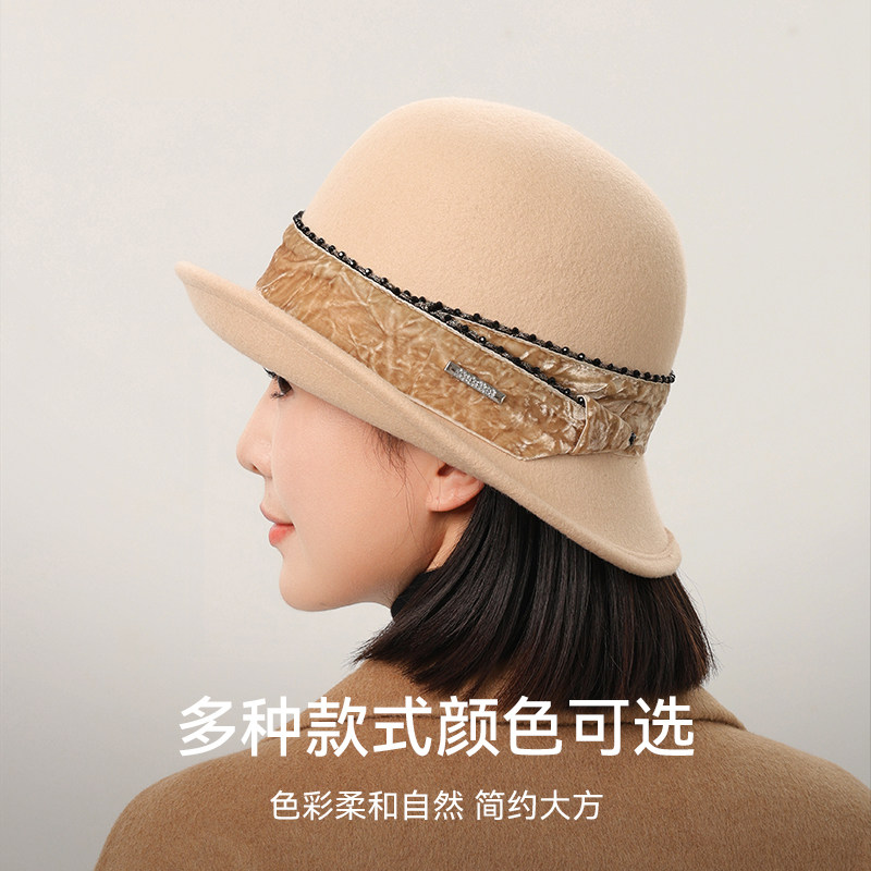 上海故事秋冬女绵羊毛帽子复古百搭保暖渔夫帽加厚送长辈礼盒,淘宝优惠券,粉丝福利购,淘宝优惠卷