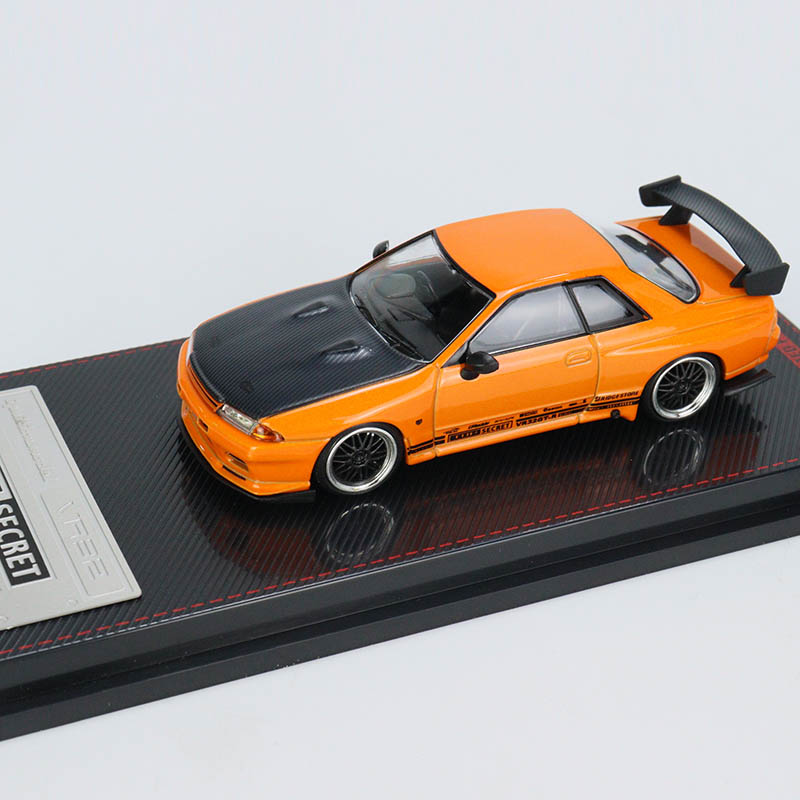 IG 1:64-日产 TOP SECRET GT-R (VR32)- 橙黄金属 合金 汽车模型 - 图1