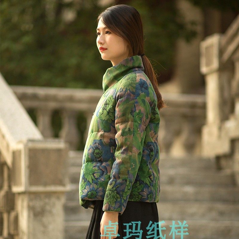 ZM798新款香云纱短款羽绒服纸样 冬季经典中式鹅绒上衣针织类定制,淘宝优惠券,粉丝福利购,淘宝优惠卷