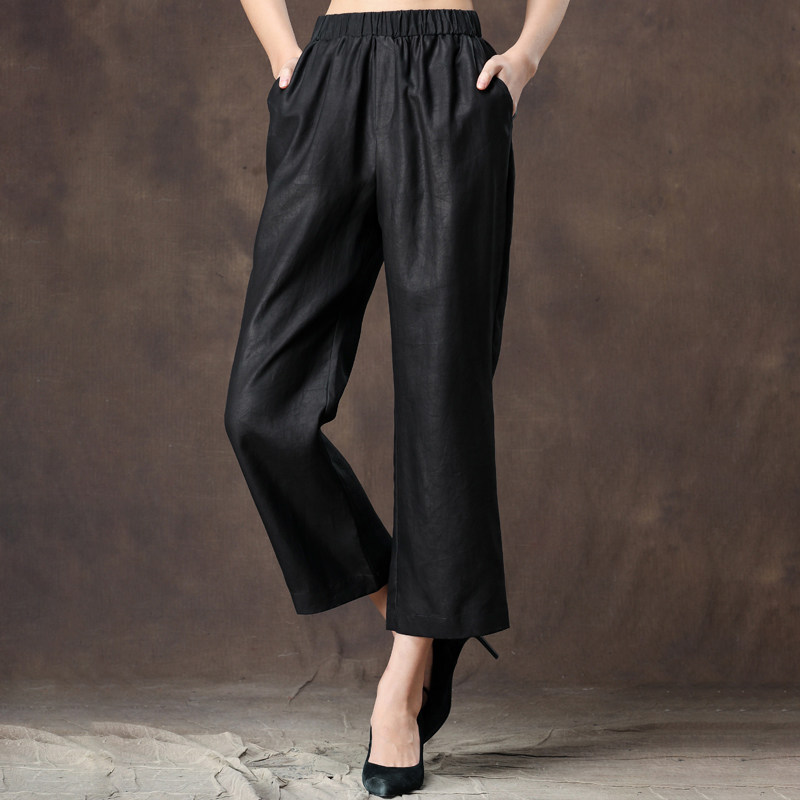 ZM884新款香云纱九分裤S码牛皮纸样春夏季中老年桑蚕丝针织类定制,淘宝优惠券,粉丝福利购,淘宝优惠卷