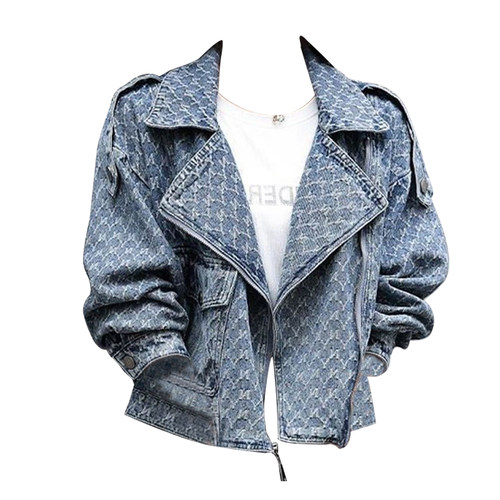 NS691春季宽松韩版西装领牛仔外套女纸样 新款牛仔服饰加工定制图 - 图3