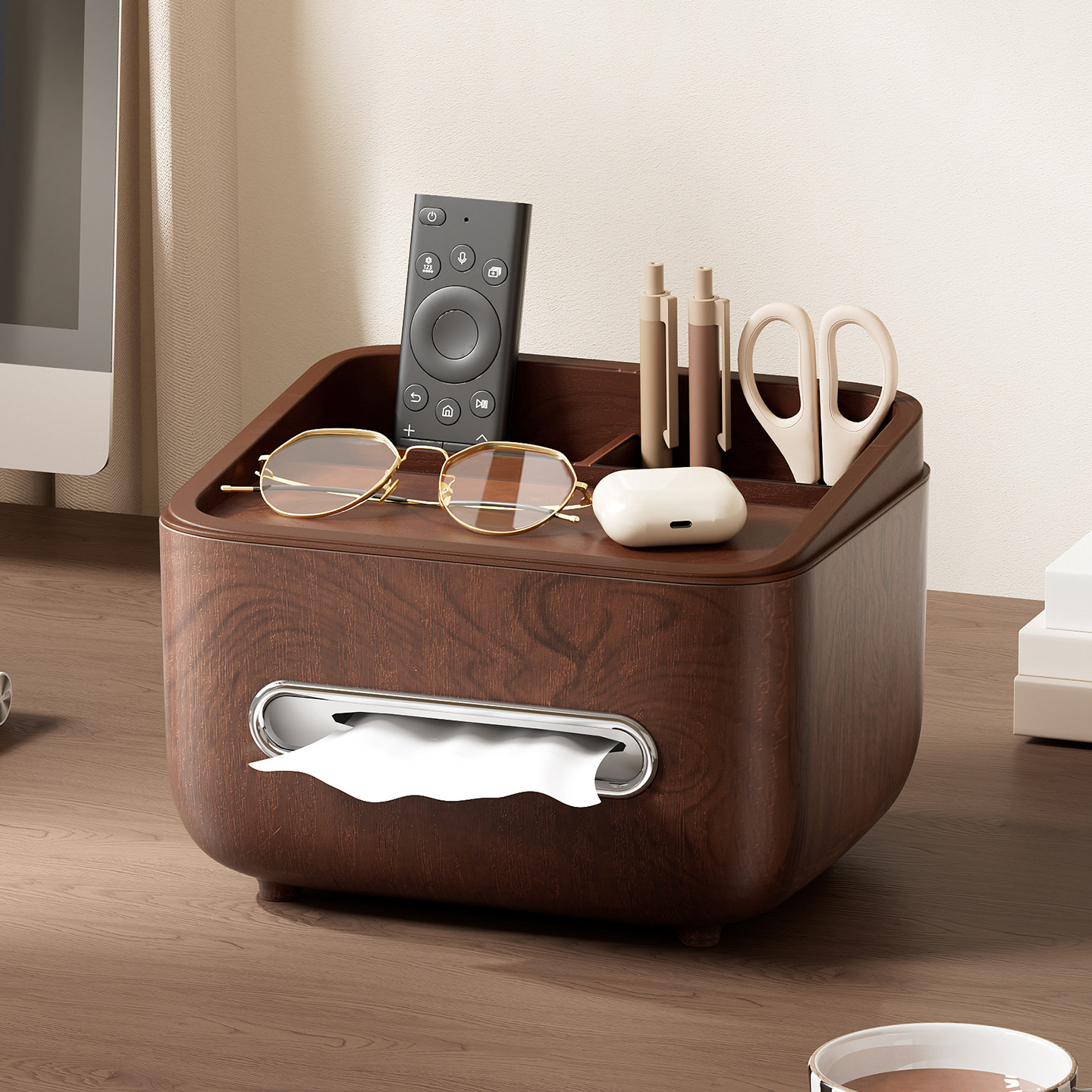 Medieval style light luxury multifunctional desktop storage box