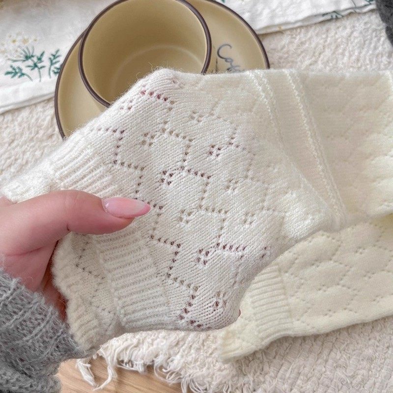 加厚花边小腿袜女秋冬日系镂空针织堆堆袜配靴子保暖冬季长筒靴袜,淘宝优惠券,粉丝福利购,淘宝优惠卷