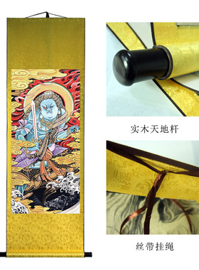 墙画仿古卷轴日式浮世绘走廊