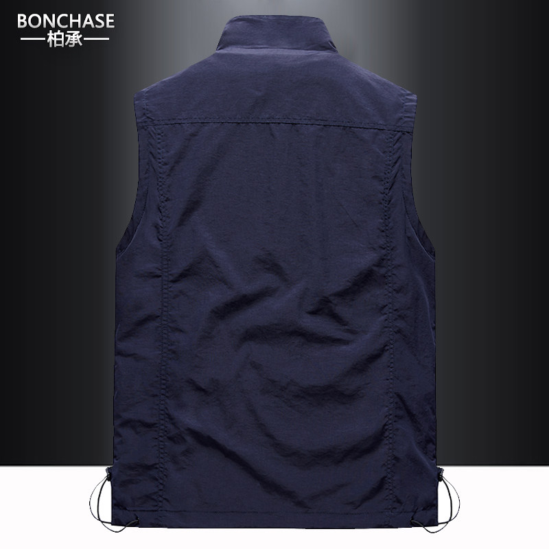 户外速干马夹男春秋休闲薄款背心多口袋摄影师钓鱼外套立领男马甲,淘宝优惠券,粉丝福利购,淘宝优惠卷