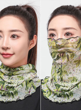 挂耳面罩围脖透气防晒女