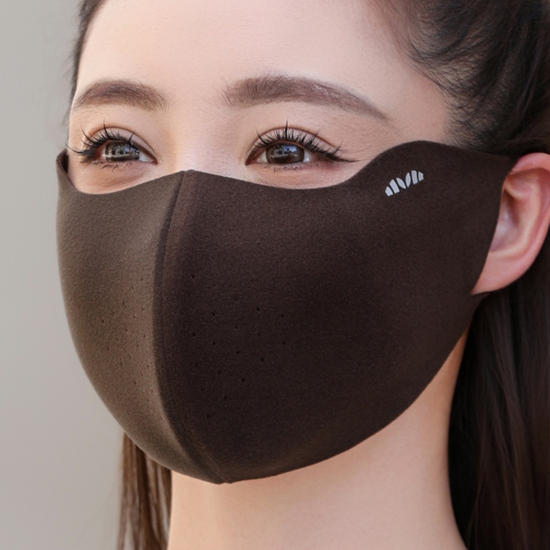 保暖口罩秋天立体鱼骨暖绒透气纯色骑行防寒防尘防晒加宽面罩男女 - 图2