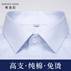 Pure cotton business no-iron blue and white vertical striped large size shirt