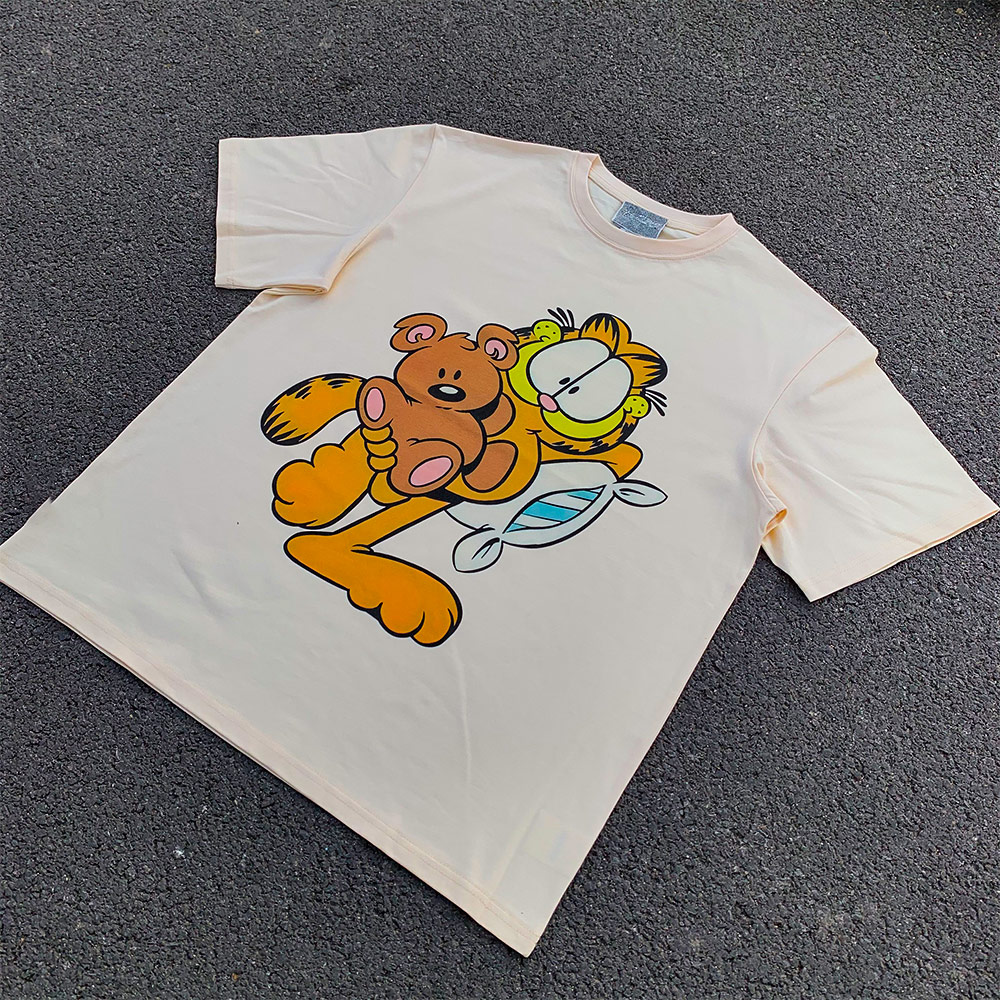 王有病工作室 百元品质实拍加菲猫小熊Garfield the Bear短袖T恤 - 图1