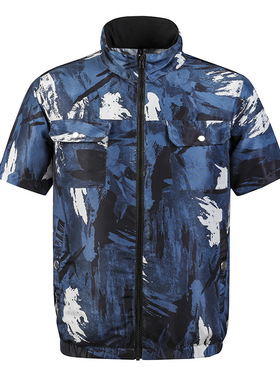 夏季带风扇的衣服降温制冷空调服男短袖户外工人工作服钓鱼防晒服