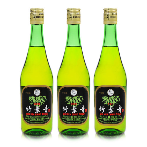 汾酒45度竹叶青酒玻璃瓶475ml*3瓶套装山西特产杏花村酒露酒 - 图3