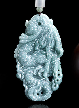 翡翠双面大号龙牌吊坠