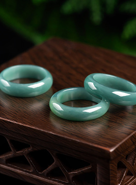 天然老坑正品翡翠蓝水戒指
