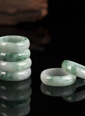 天然缅甸正品翡翠飘花戒指送朋友