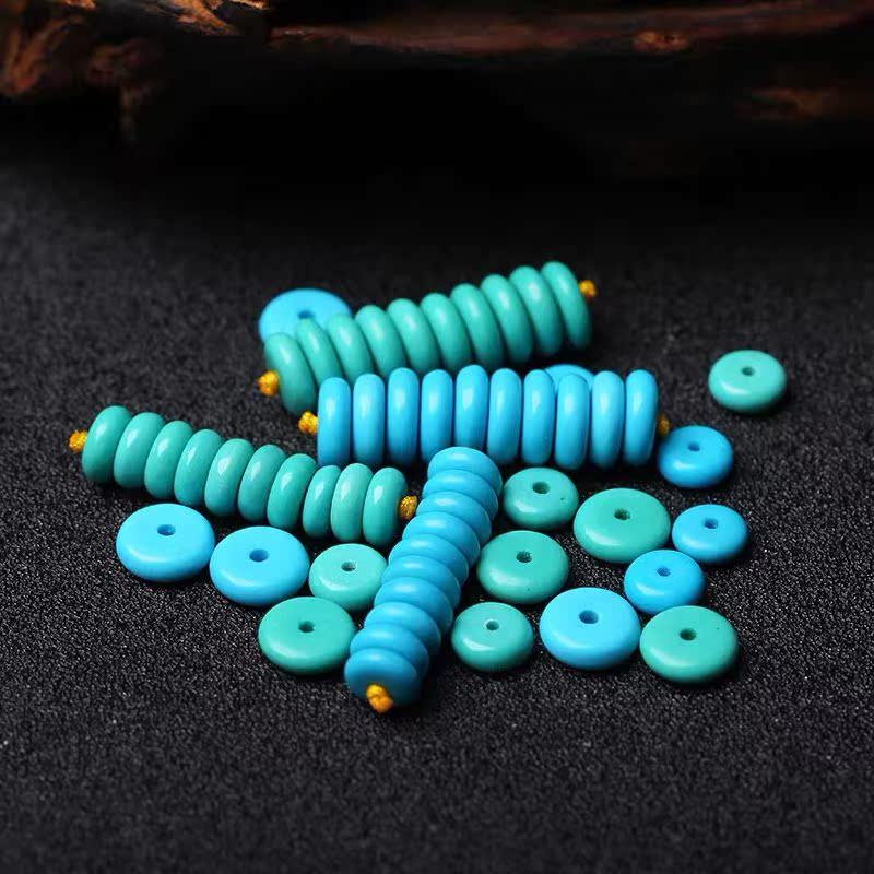 吉祥】天然绿松石隔片 高瓷高蓝垫片隔珠散珠金刚菩提文玩手串配 - 图1