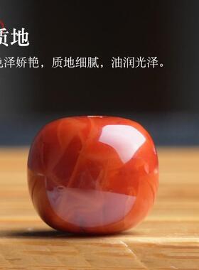 天然原矿南红火焰纹老型桶珠满肉隔珠顶珠腰珠菩提猴头金刚配珠子
