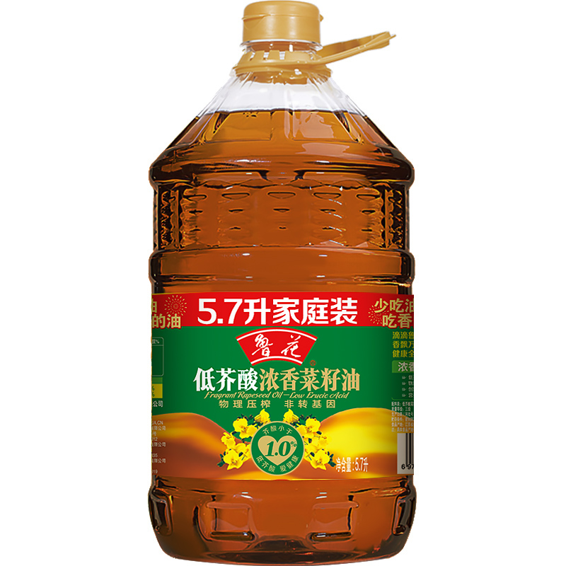 鲁花 低芥酸浓香菜籽油 5.7L