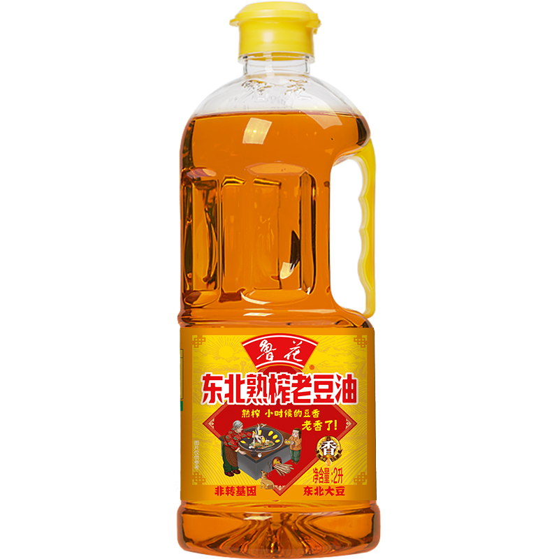 【鲁花直营】鲁花东北熟榨老豆油2L*1食用油大豆油粮油 - 图0