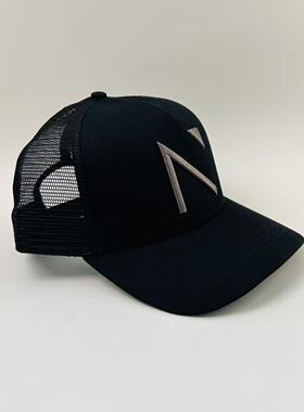 NATIVE ATTIRE美式卡车网帽黑色几何N立体刺绣硬顶透气休闲棒球帽