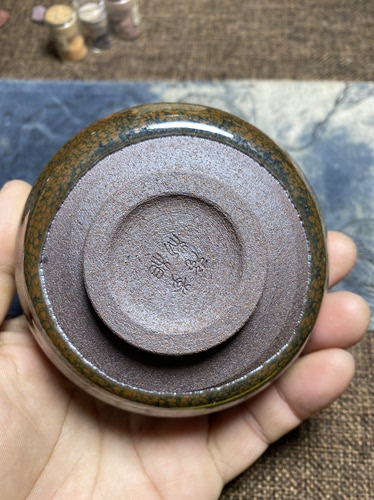 丞相龙窑柴烧建盏香炉口径9.4cm高4.1cm重量179g容量130cc - 图1