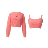 Бархатный трикотажный лонгслив с круглым воротником, кардиган, сексуальный топ с чашечками, европейский стиль