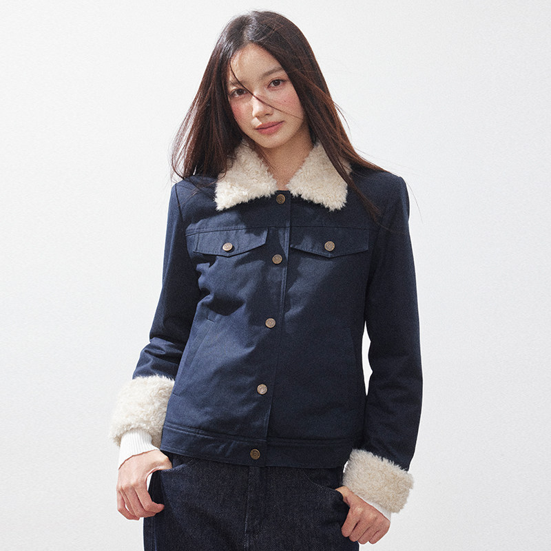 RPB BRAND加绒秋冬小香风毛绒保暖修身短款夹克夹棉毛领外套女,淘宝优惠券,粉丝福利购,淘宝优惠卷