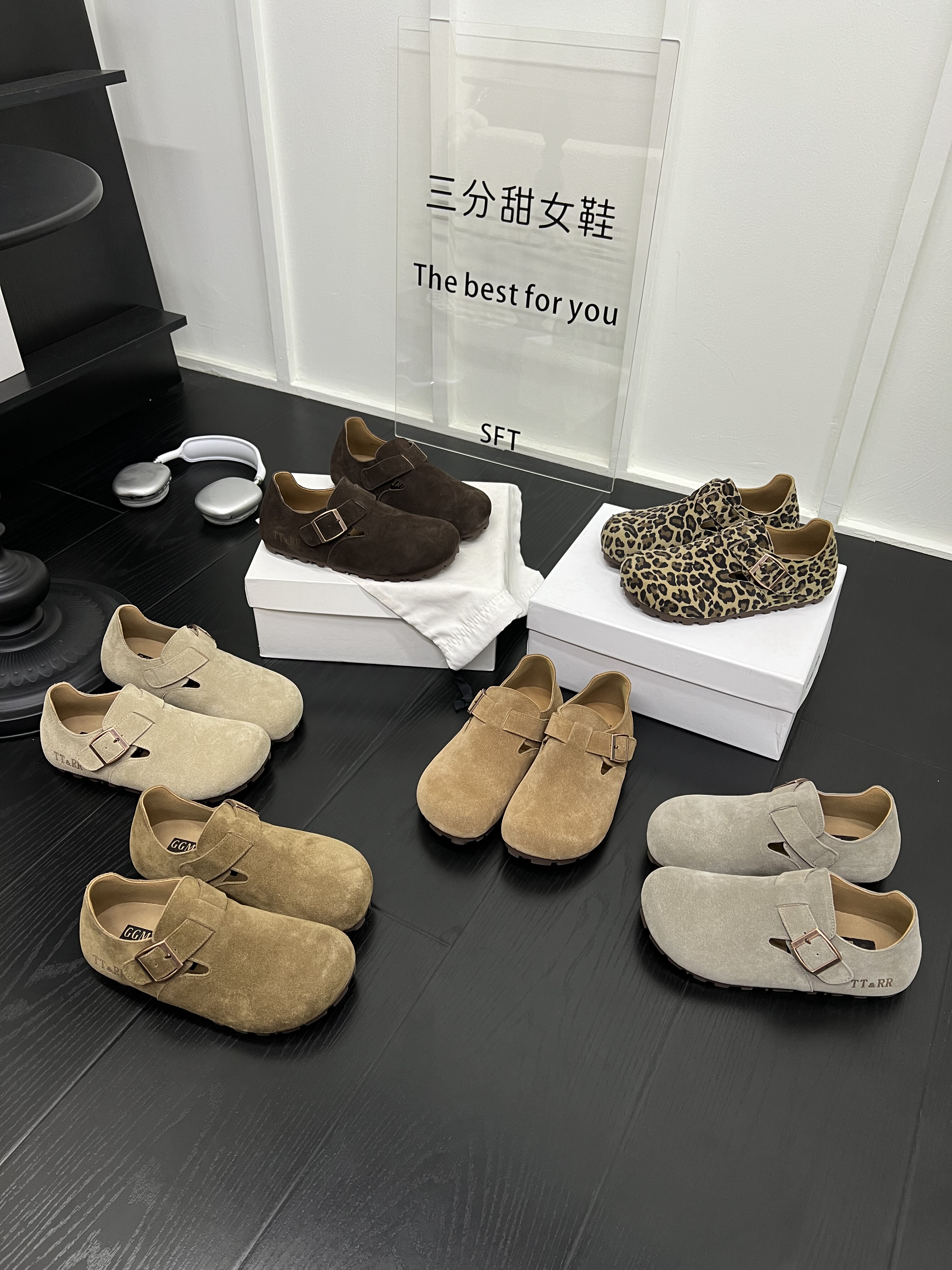 韩系磨砂皮平底卡扣勃肯鞋女2026年春季新款时尚百搭软底软底单鞋,淘宝优惠券,粉丝福利购,淘宝优惠卷