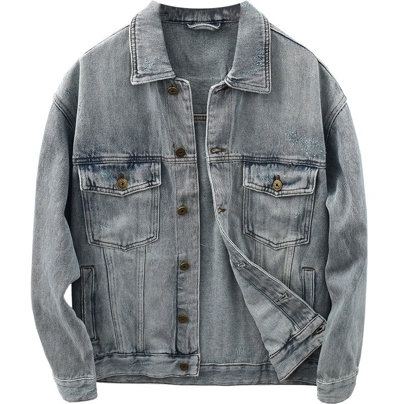 极麻秋季做旧百搭牛仔长袖衬衫男士复古水洗磨白休闲宽松纯棉衬衣,淘宝优惠券,粉丝福利购,淘宝优惠卷