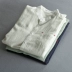 Mới thoáng khí cổ áo giản dị cổ áo cotton nam lanh mỏng tay áo dài màu rắn thô áo sơ mi lanh quần áo nam - Áo áo sơ mi nam form rộng Áo