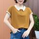 Fashionable age-reducing regular pure cotton women's commuting short-sleeved buttons