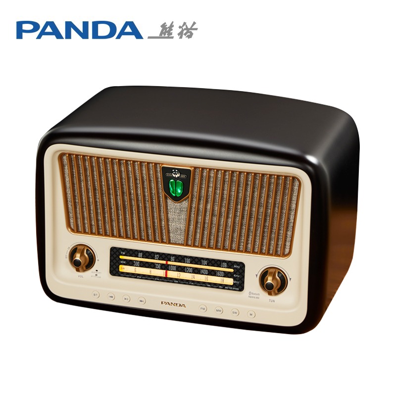 熊猫（panda）1936系列D-85复古蓝牙音响实木收音机桌面低音音箱 - 图0