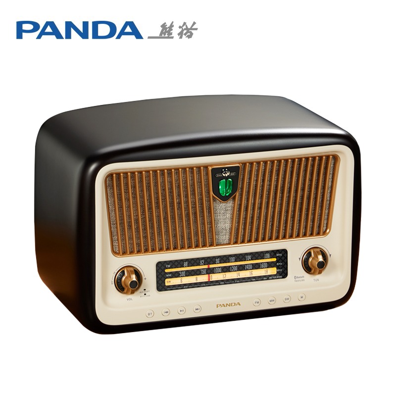 熊猫（panda）1936系列D-85复古蓝牙音响实木收音机桌面低音音箱 - 图1